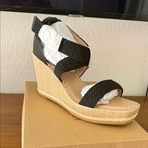 Steve Madden Cali Black Wedge Sandals
